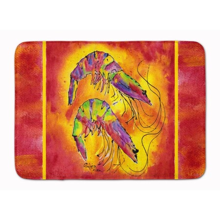 Carolines Treasures Bright Shrimp on Red Machine Washable Memory Foam Mat 8378RUG